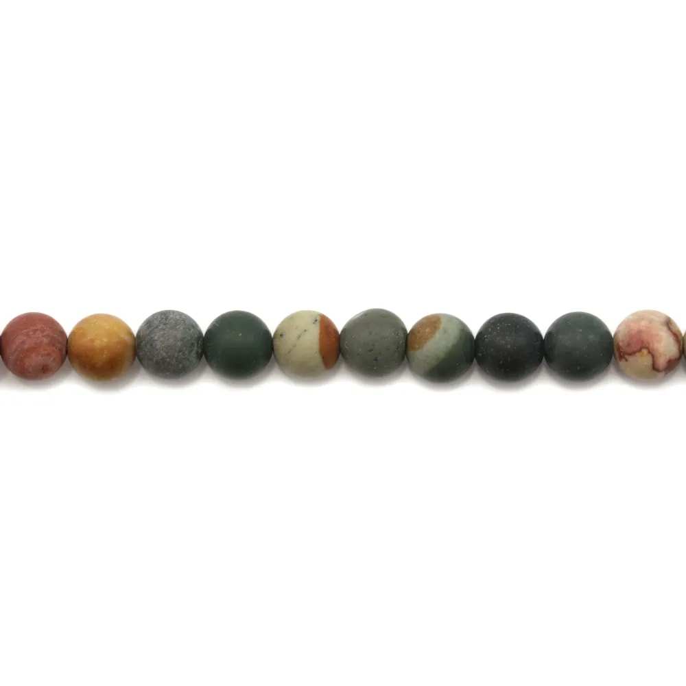 Jaspe rouge matte ronde 6mm x 40cm