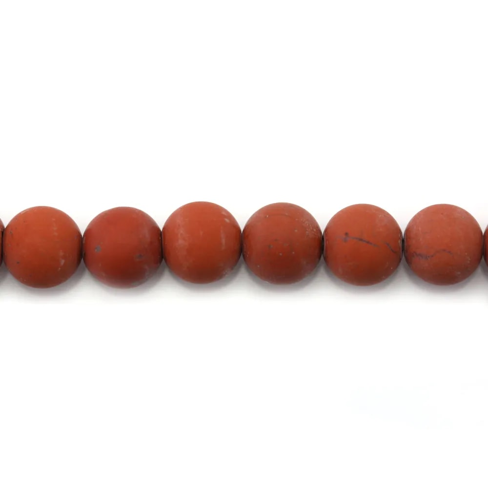 Red mat round jaspe 6mm x 20pcs