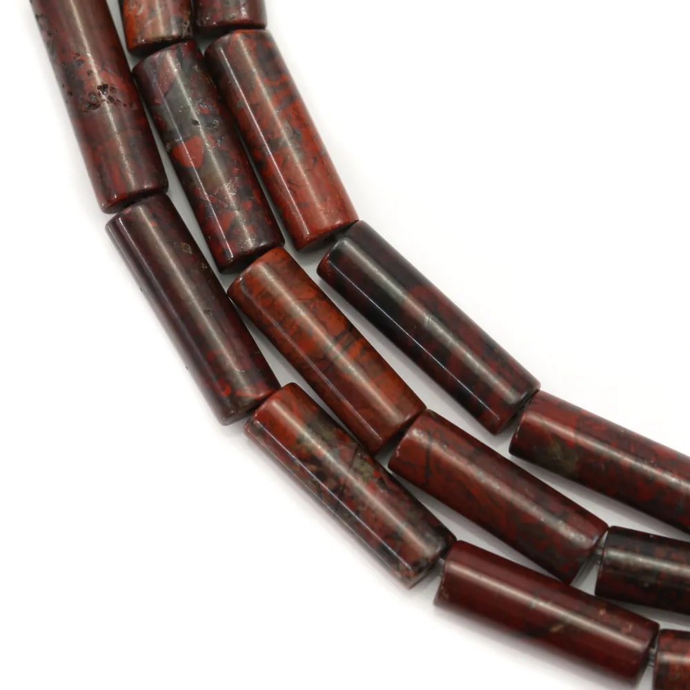 Jaspe unakite tube 4x13mm x 40cm