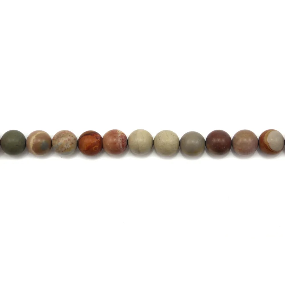 Jaspe polychrome matte ronde 10mm x 5pcs