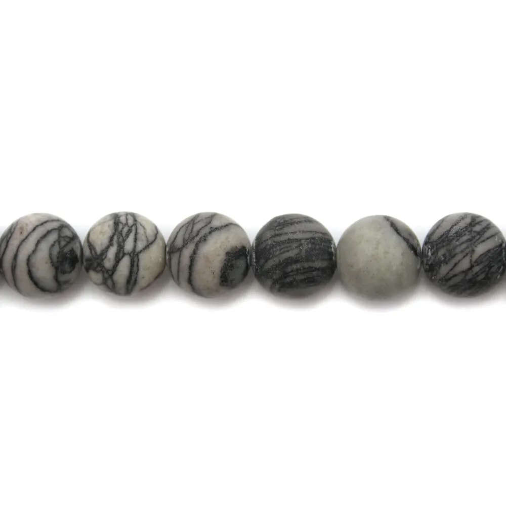 Jaspe picasso matte ronde 8mm x 40cm
