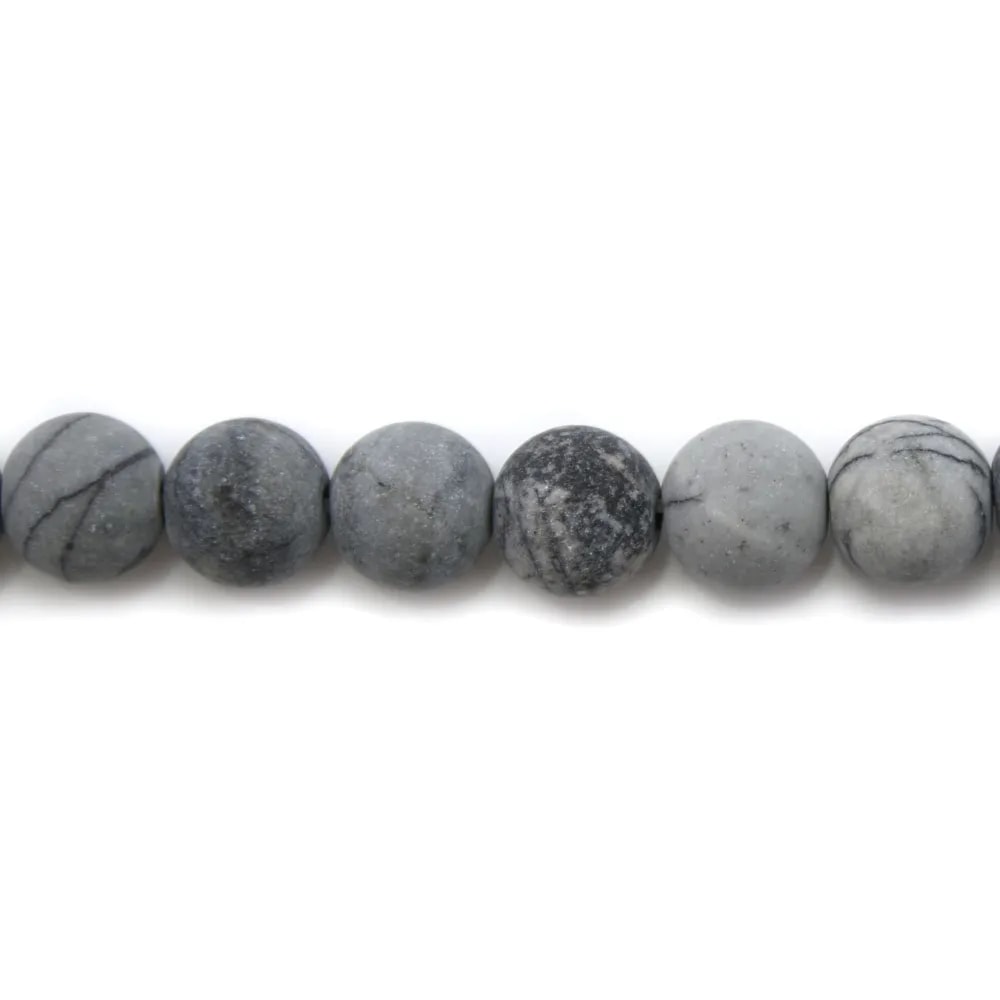 Jaspe picasso matte ronde 6mm x 40cm
