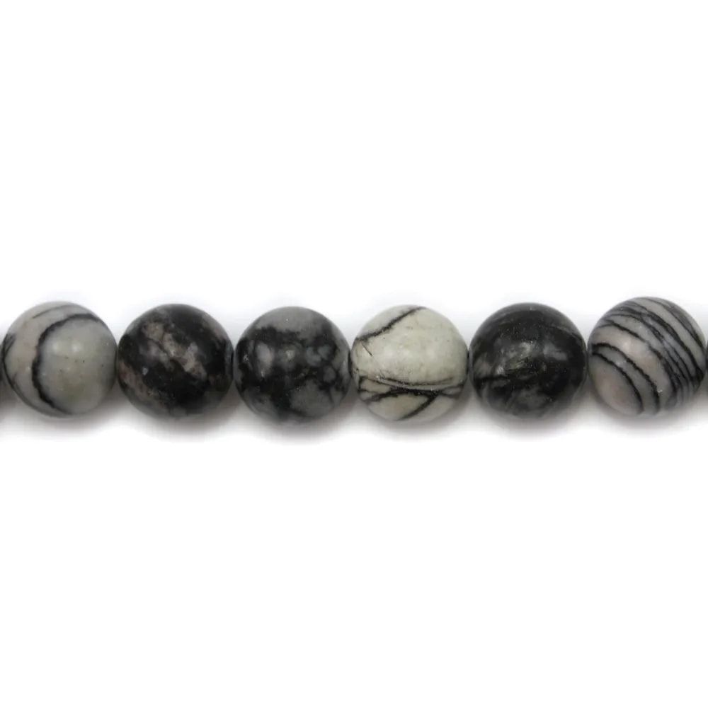 Jaspe picasso matte ronde 10mm x 40cm