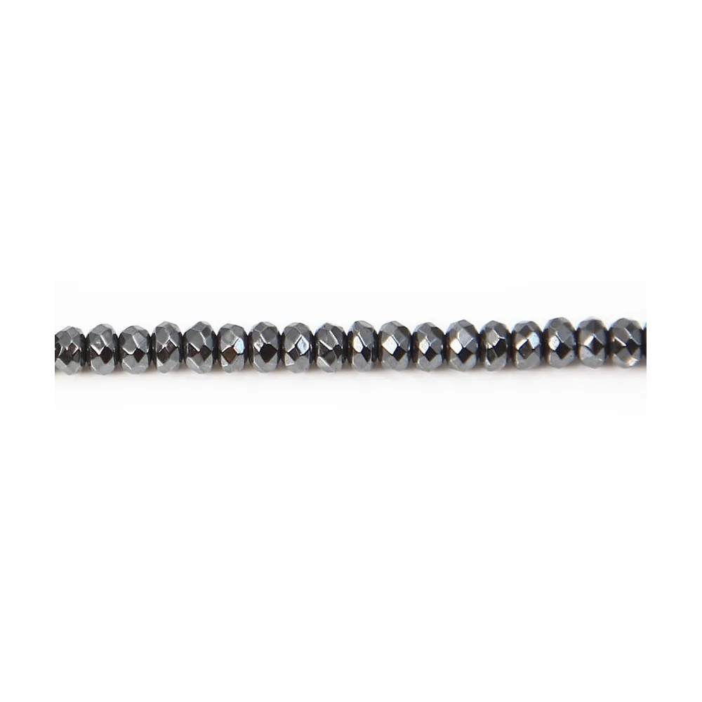 Hématite rondelle facette 3x1.8mm x 40cm 