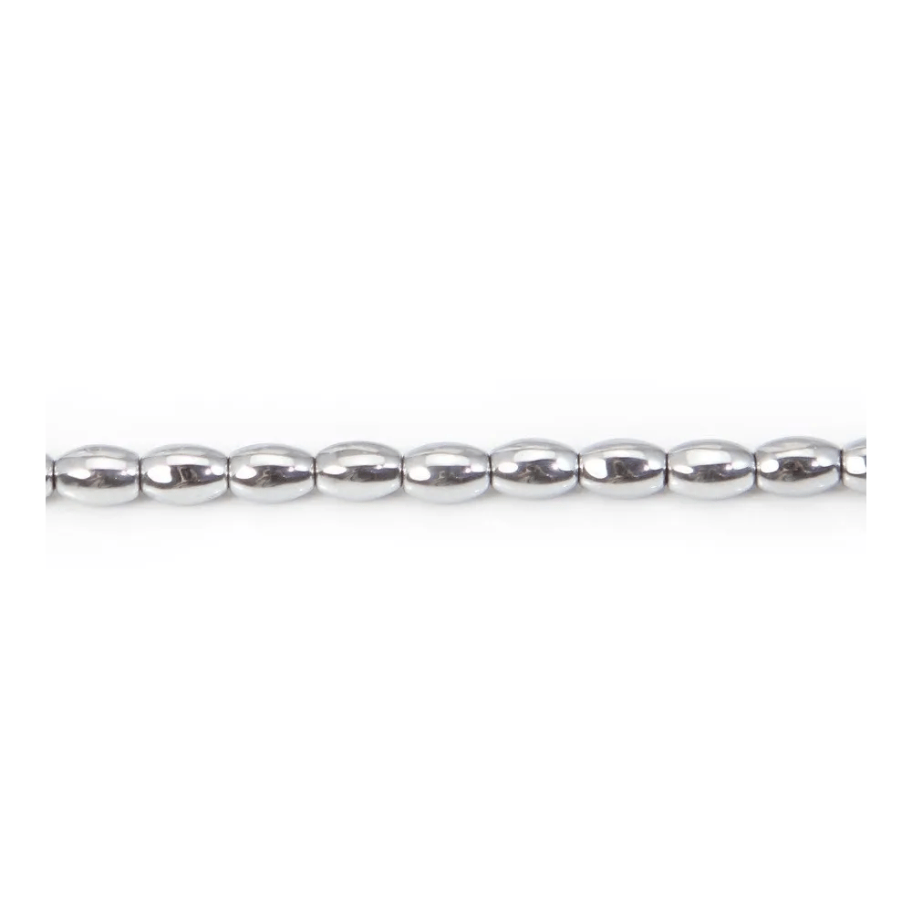 Hématite argenté tonnelet 4x6mm x 40cm 