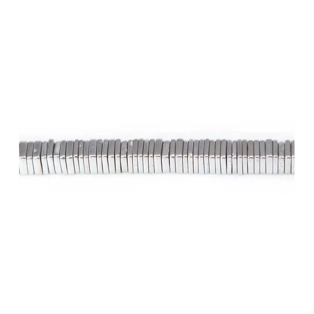 Hematite silver lamellar square 1x4mm x 40cm