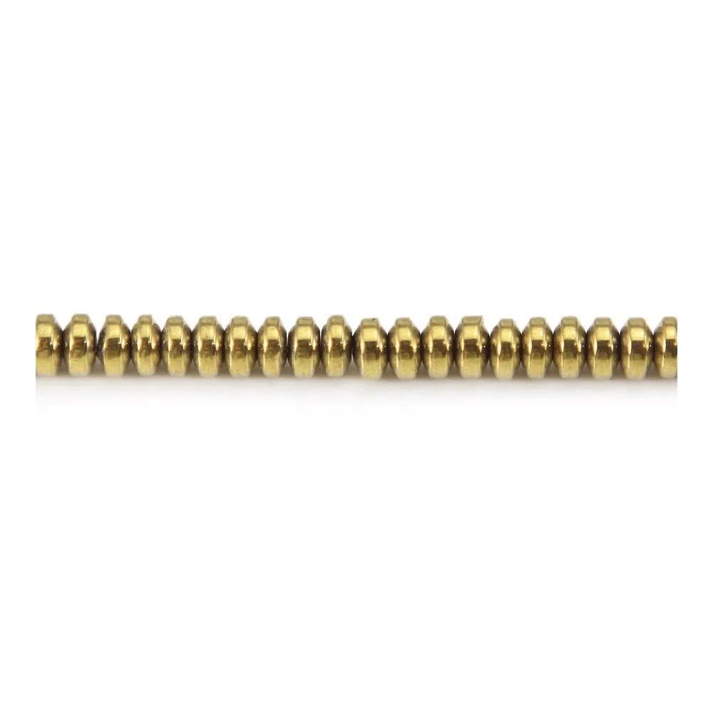 Hematite golden rondelle 2x4mm x 40cm 