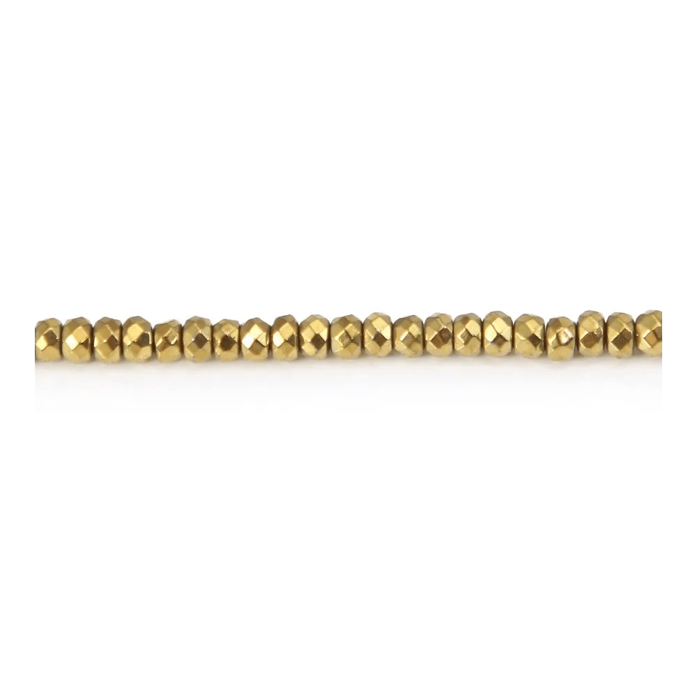 Hématite dorée rondelle facette 3x1.8mm x 40cm 