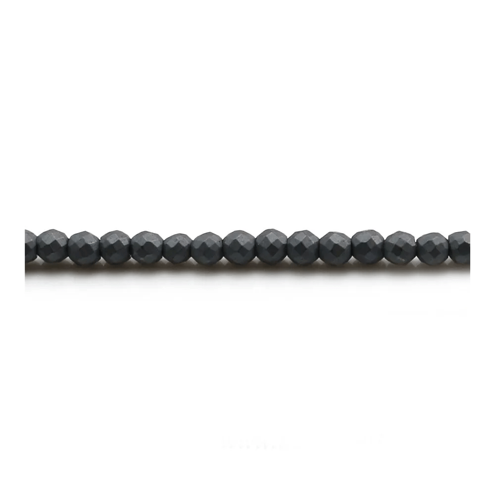 Hematite matte faceted round 3mm x 40 cm