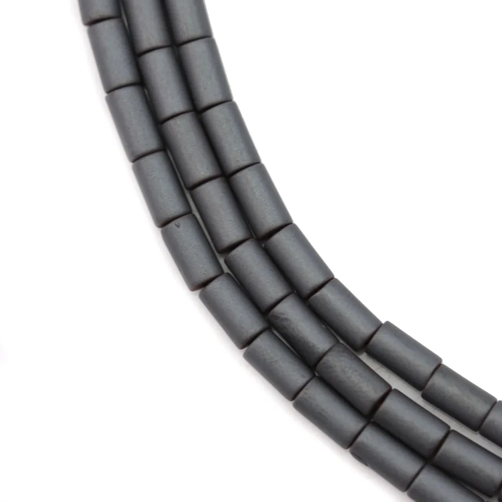 Hématite mate tube 3x5mm x 40cm