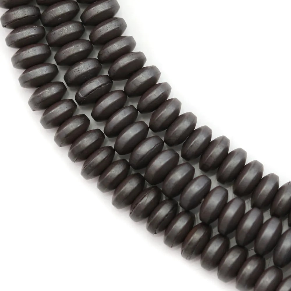 Hematite matte rondelle 2x4mm x 40cm