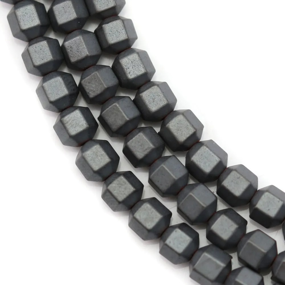 Hématite mate cylindre 4mm x 40cm