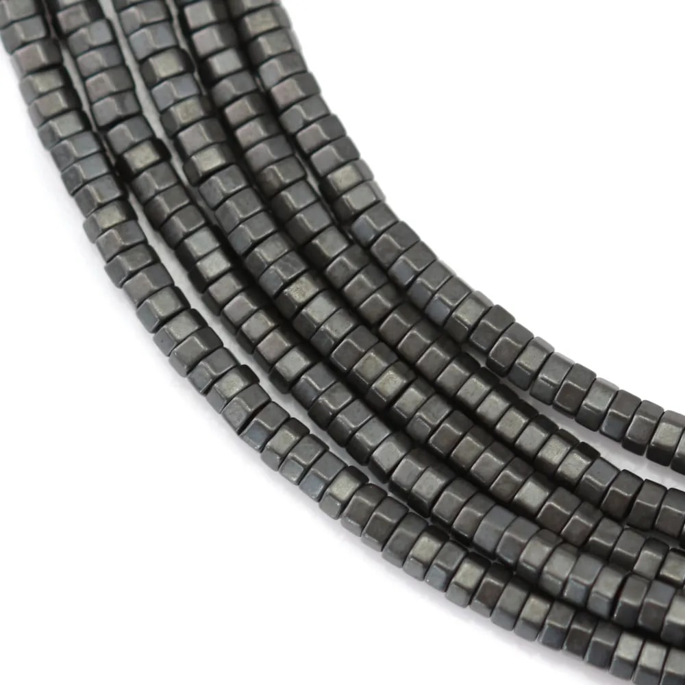 Hématite mate ecrou 2x1mm x 40cm