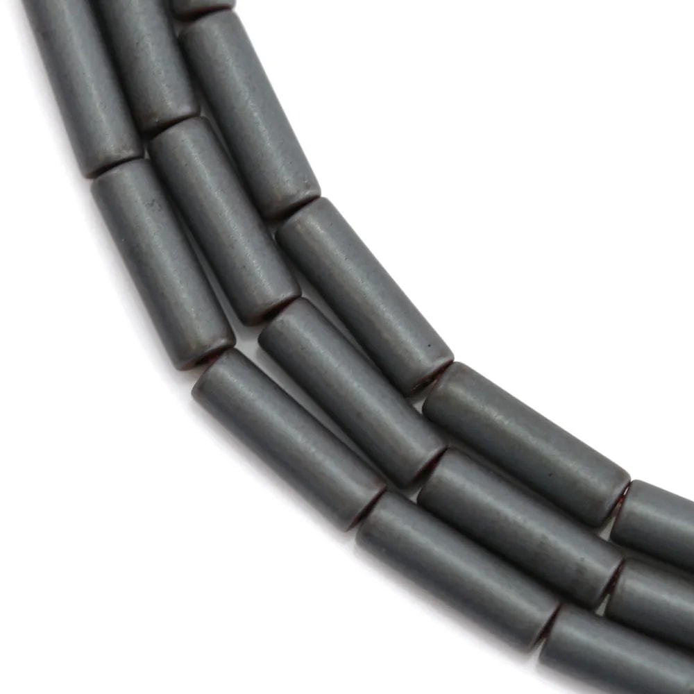 Hématite mate tube 3x9mm x 40cm