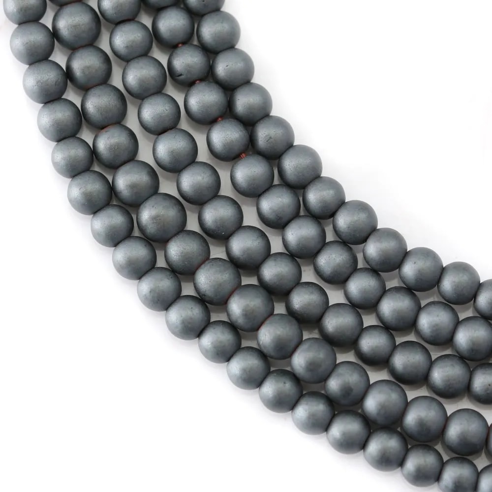 Hématite  mate ronde 3mm x 40cm