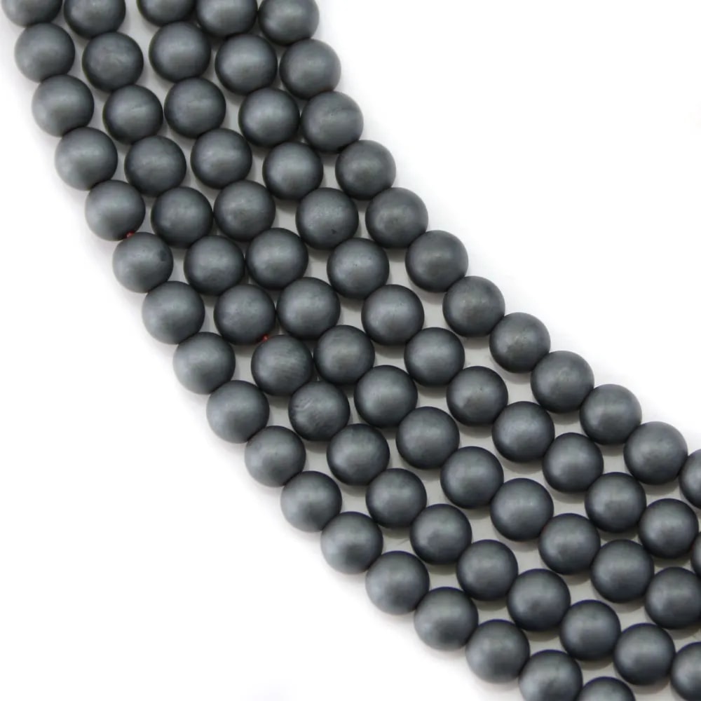 Hématite  mate ronde 4mm x 40cm