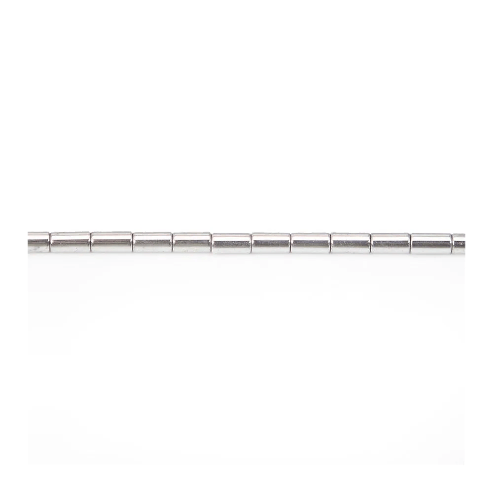 Hematite silver tube 2x4mm x 40cm