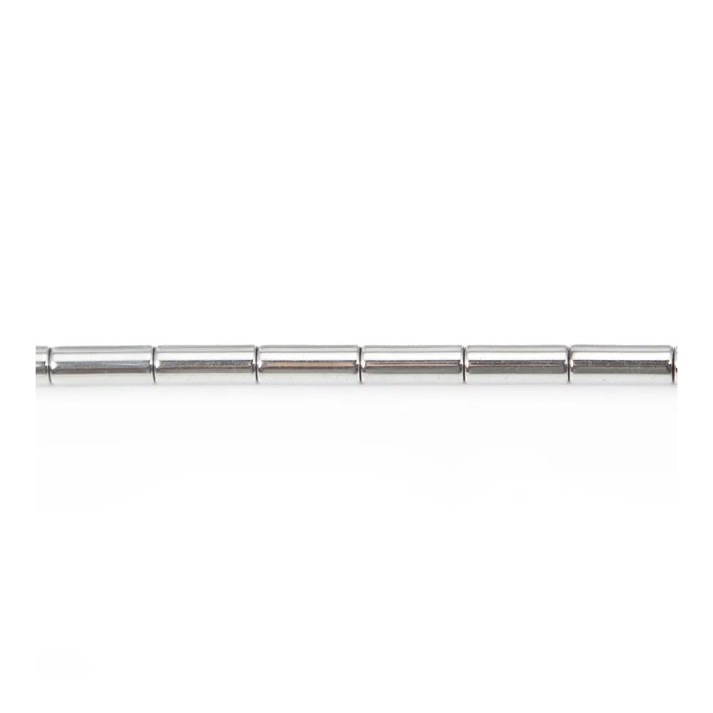 Hématite argenté tube 3x9mm x 40cm 