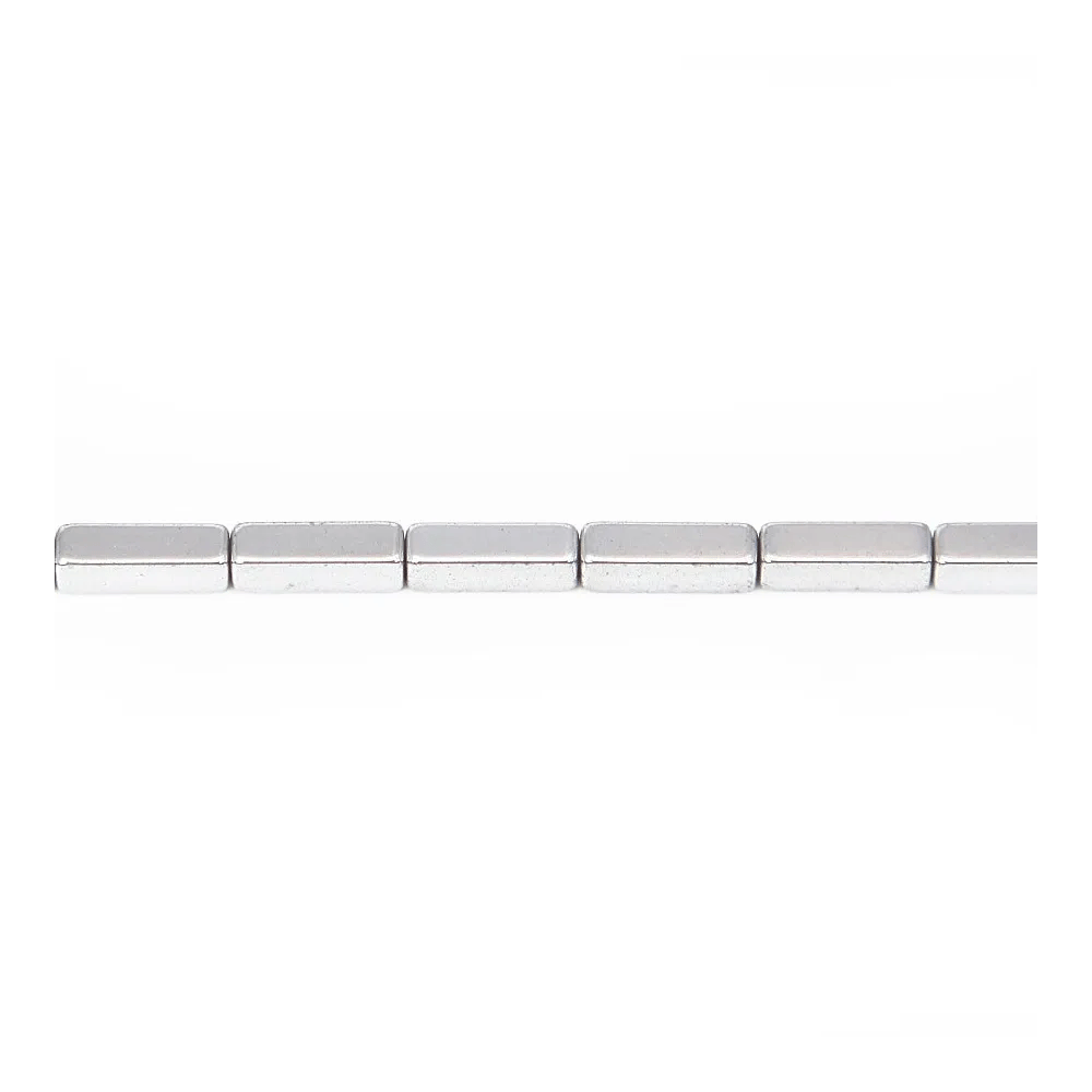 Hematite silver cubic rectangle 3x9mm x 40cm