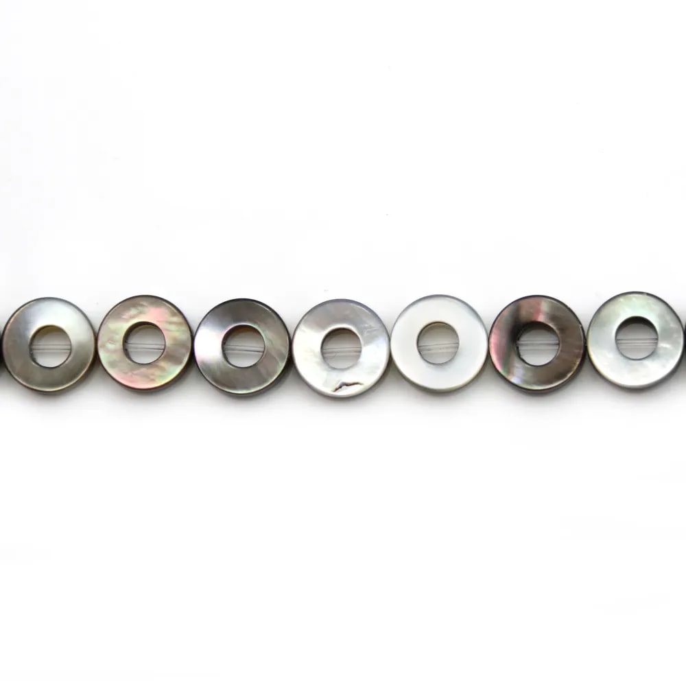 Nacre grise Donut 10mm x40cm