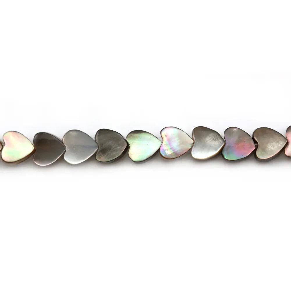 Nacre grise en forme de coeur 4mm x 20 pcs
