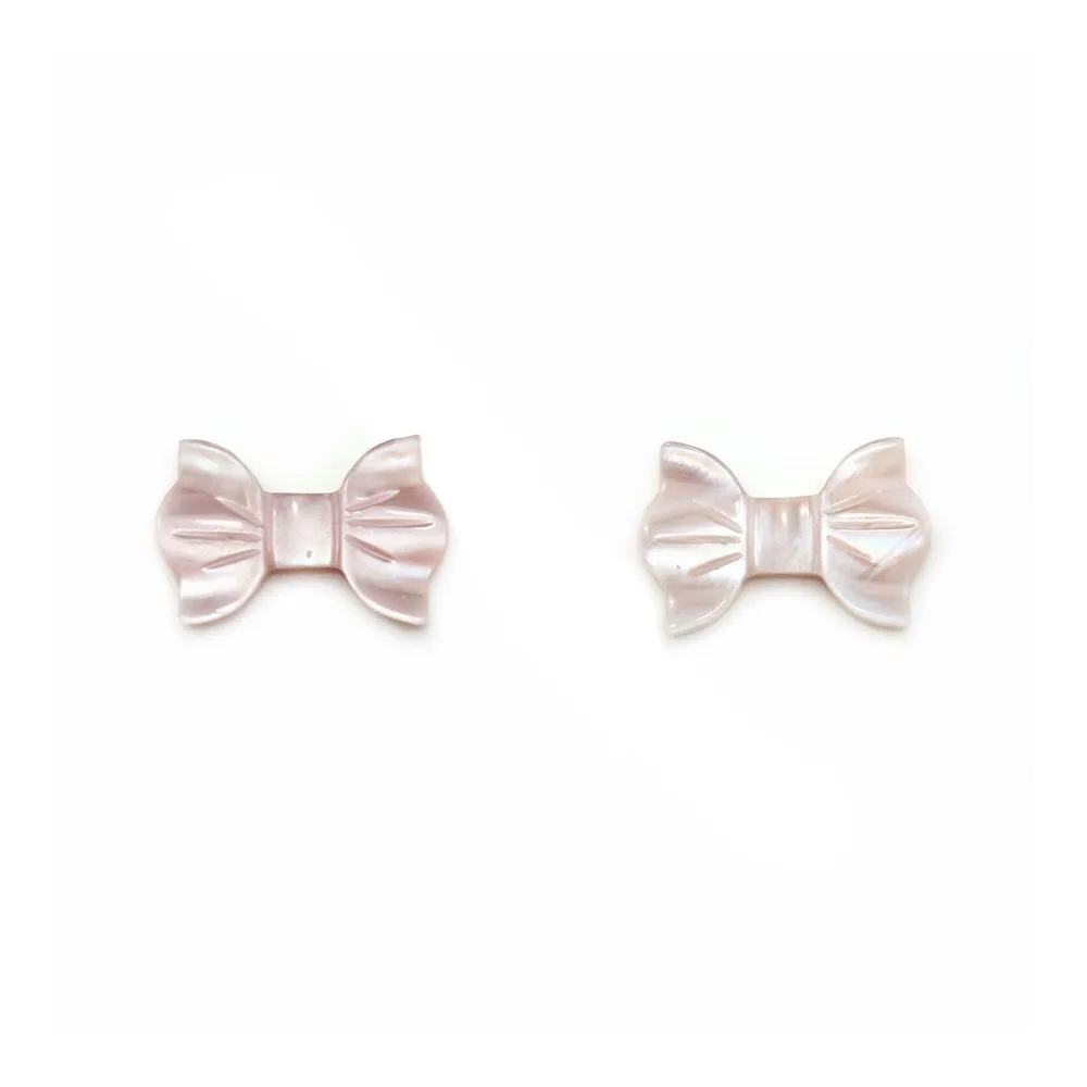 Pink mother-of-pearl bow tie 9x14mm x 1pc 