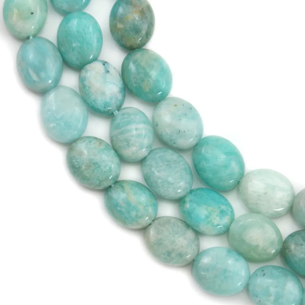 Amazonite du Pérou ovale 6x8mm x 40cm