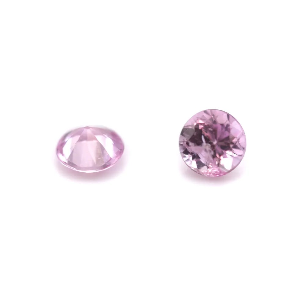 Klarer rosa Saphir zum Crimpen, runder Brillantschliff 2.3-2.8mm x 1Stk