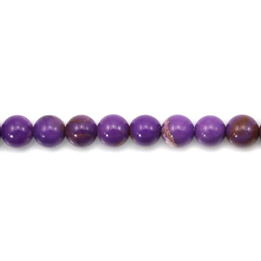 Phosphosiderite violet clair, de forme ronde, 8mm x 39cm