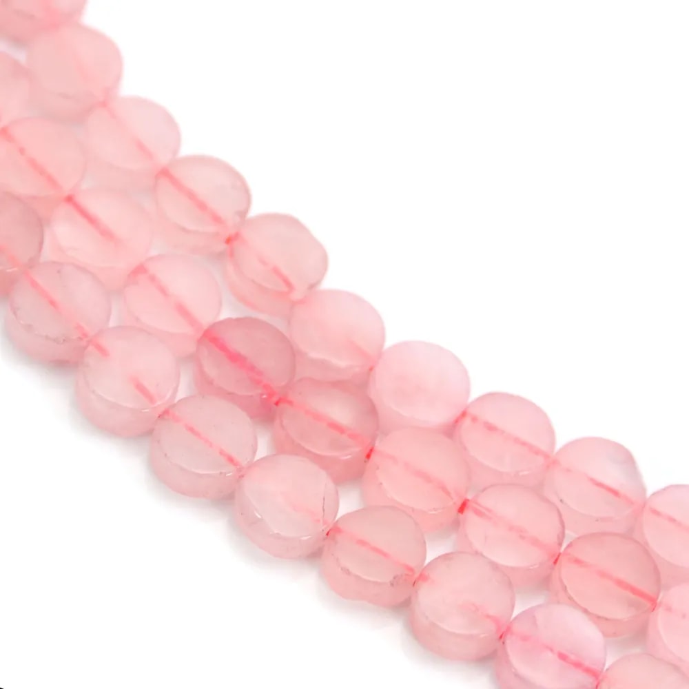 Quartz rose rond plat 8mm x 40cm