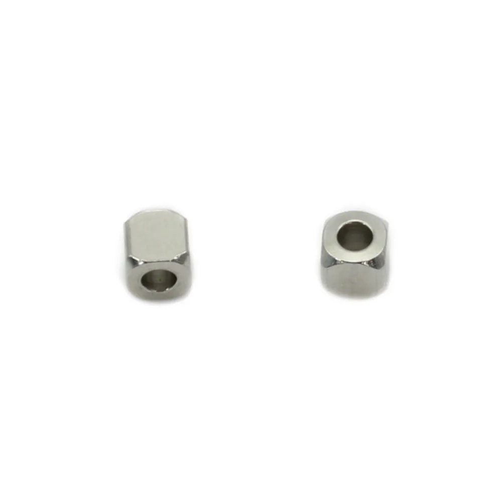 Perle cube facetté 3mm en Acier Inox x 10pcs