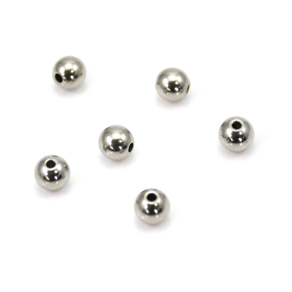 Perle Boule 8mm en Acier Inox x 5pcs