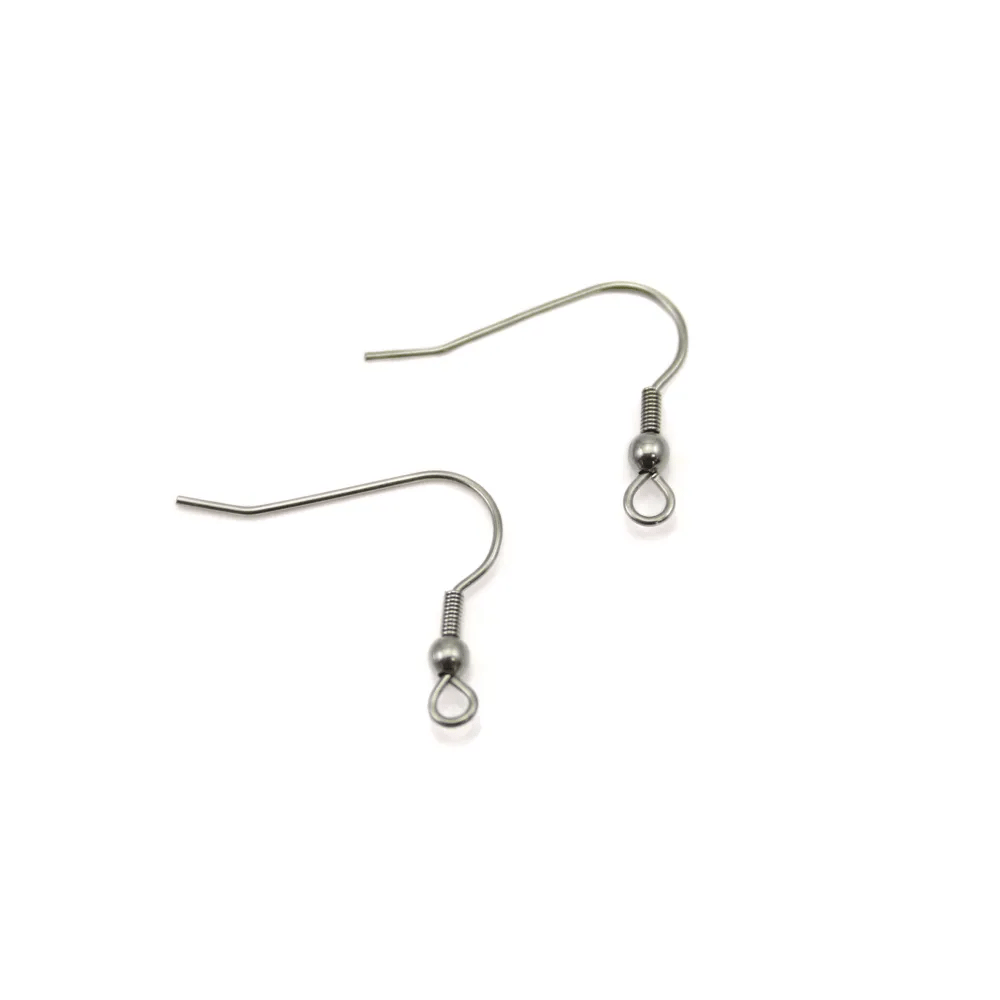 Crochet d'oreille à ressort à boule 20mm en Acier Inox x 20 pcs