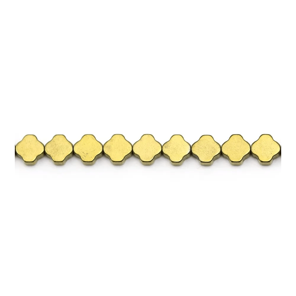 Hématite doré trèfle 4mm x 40cm