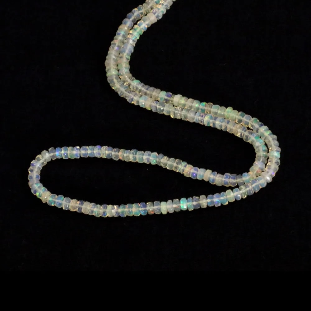 Ethiopian Opal roundel faceted 3.5-4mm