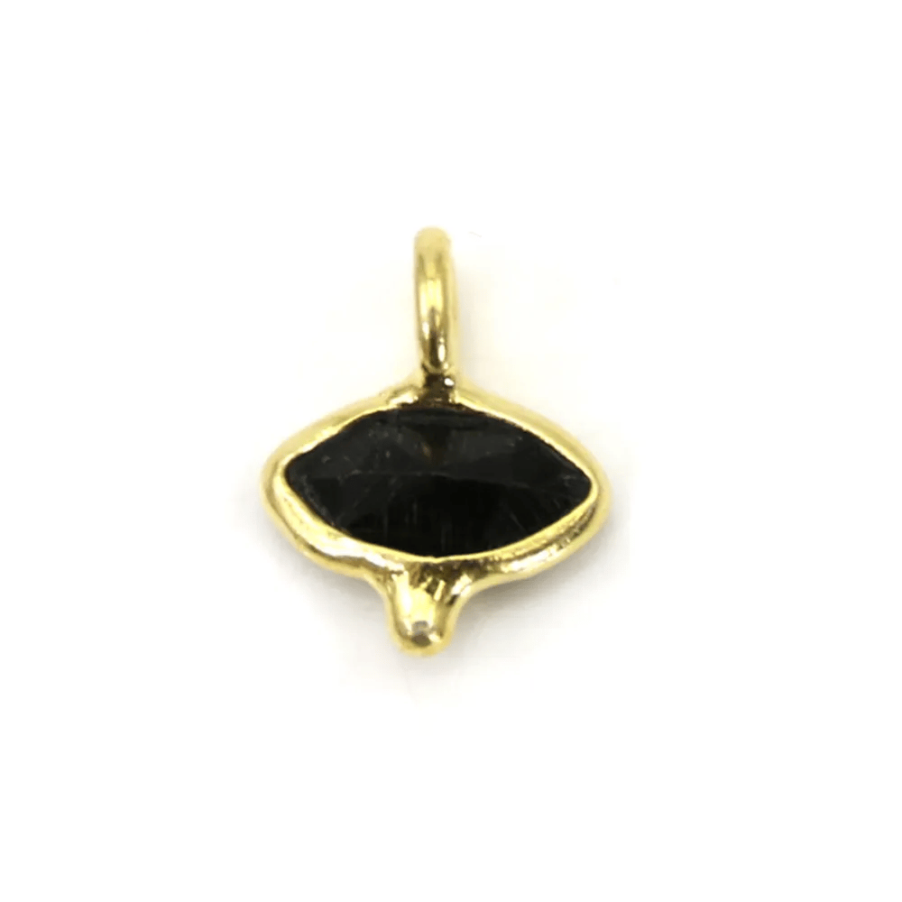 Breloque en Onyx oeil facetté 7x9mm x 1pc