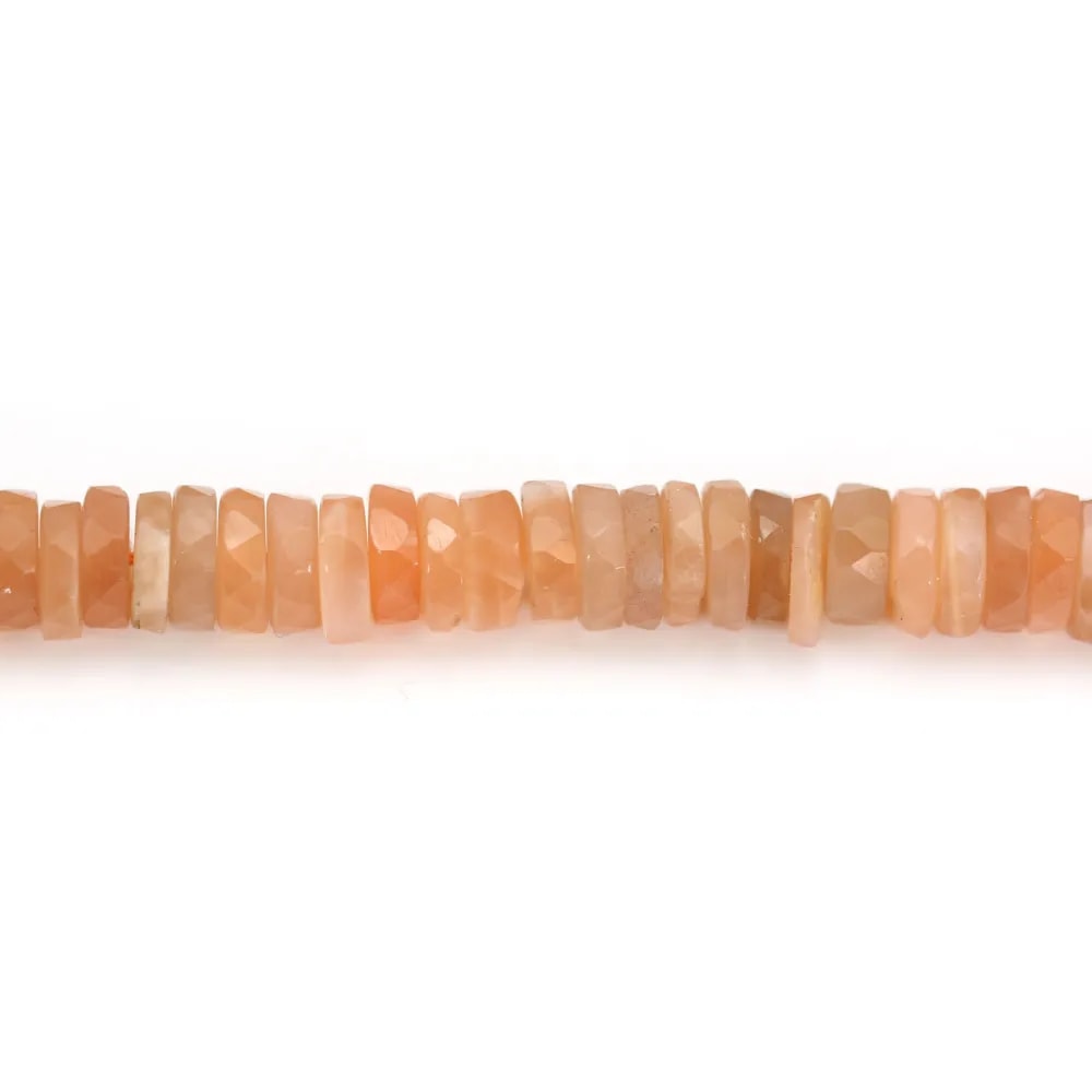 Piedra lunar naranja facetada heishi 6-7mm x 42cm