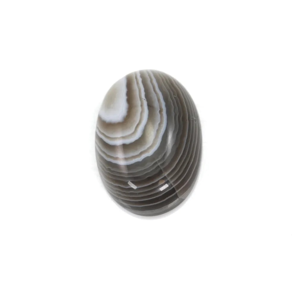Cabochon agate du boswana, de forme ovale, 13x18mm x 1pc