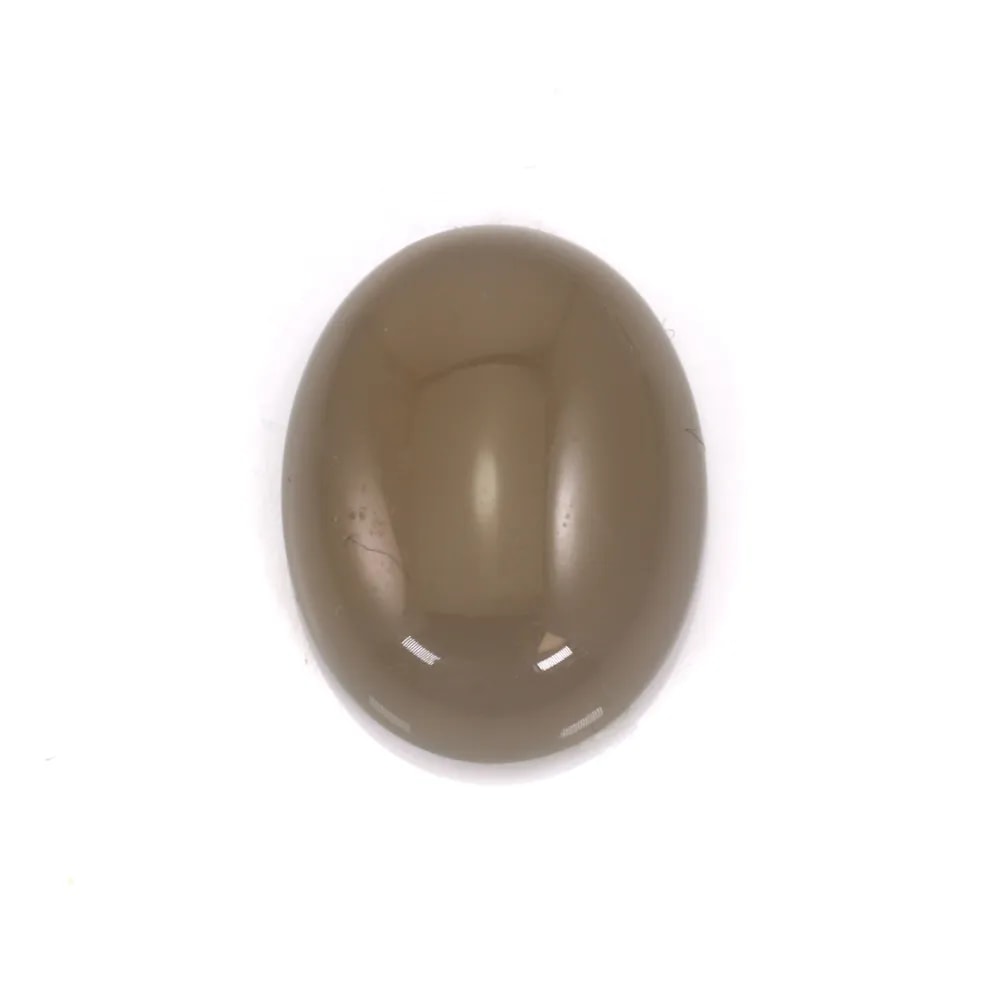 Cabochon of gray agate, in oval shape, 15 * 20mm, x 2pcs