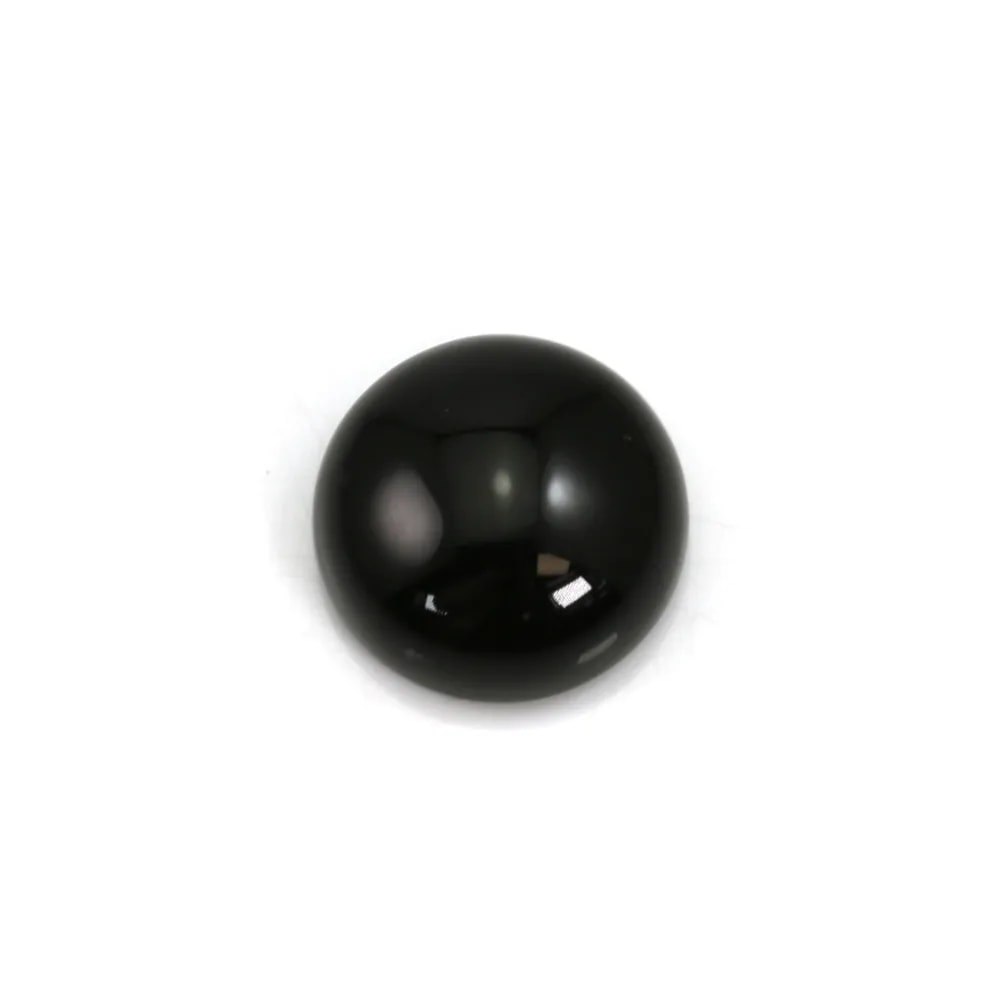 Cabochon agate noir,de forme rond 14mm x 2pcs