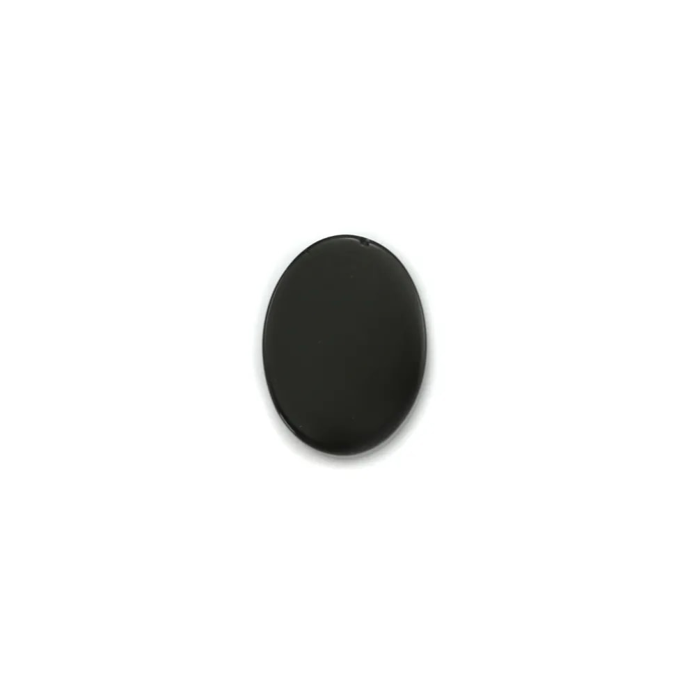 Agate noir oval plat 15x20mm
