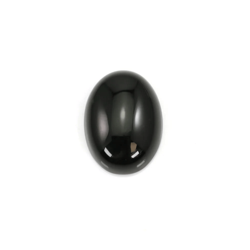 Cabochon d'onyx, de forme ovale, de couleur noire, 3 * 5mm x 4pcs