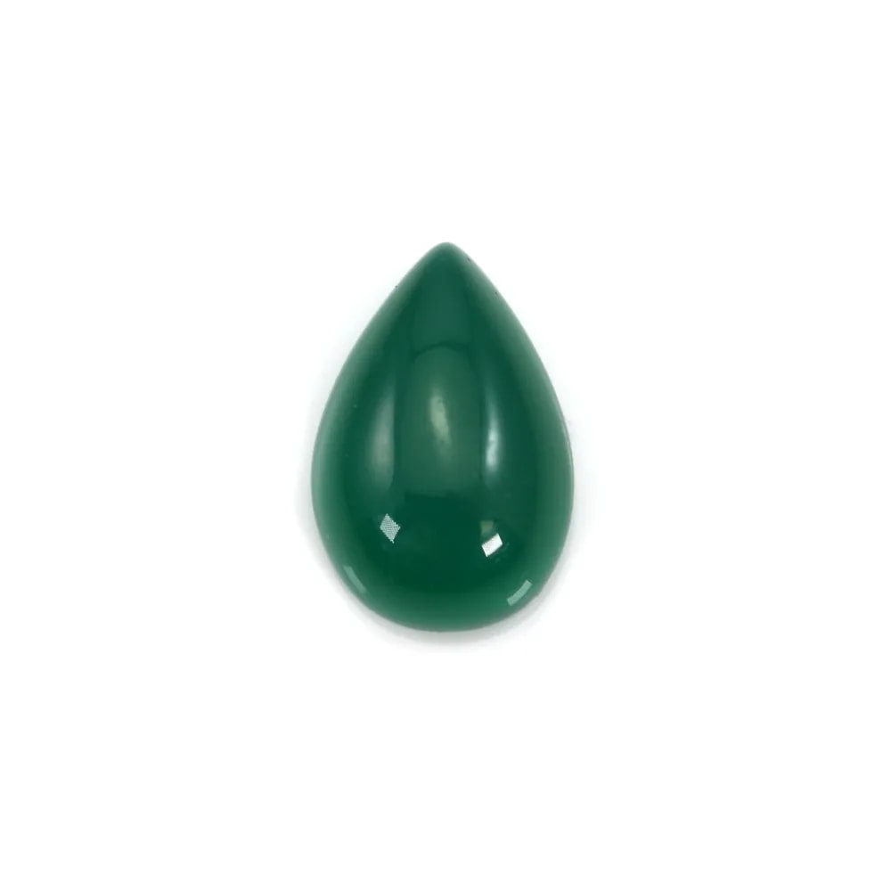 Cabochon green agate oval 10x14mm x 2pcs