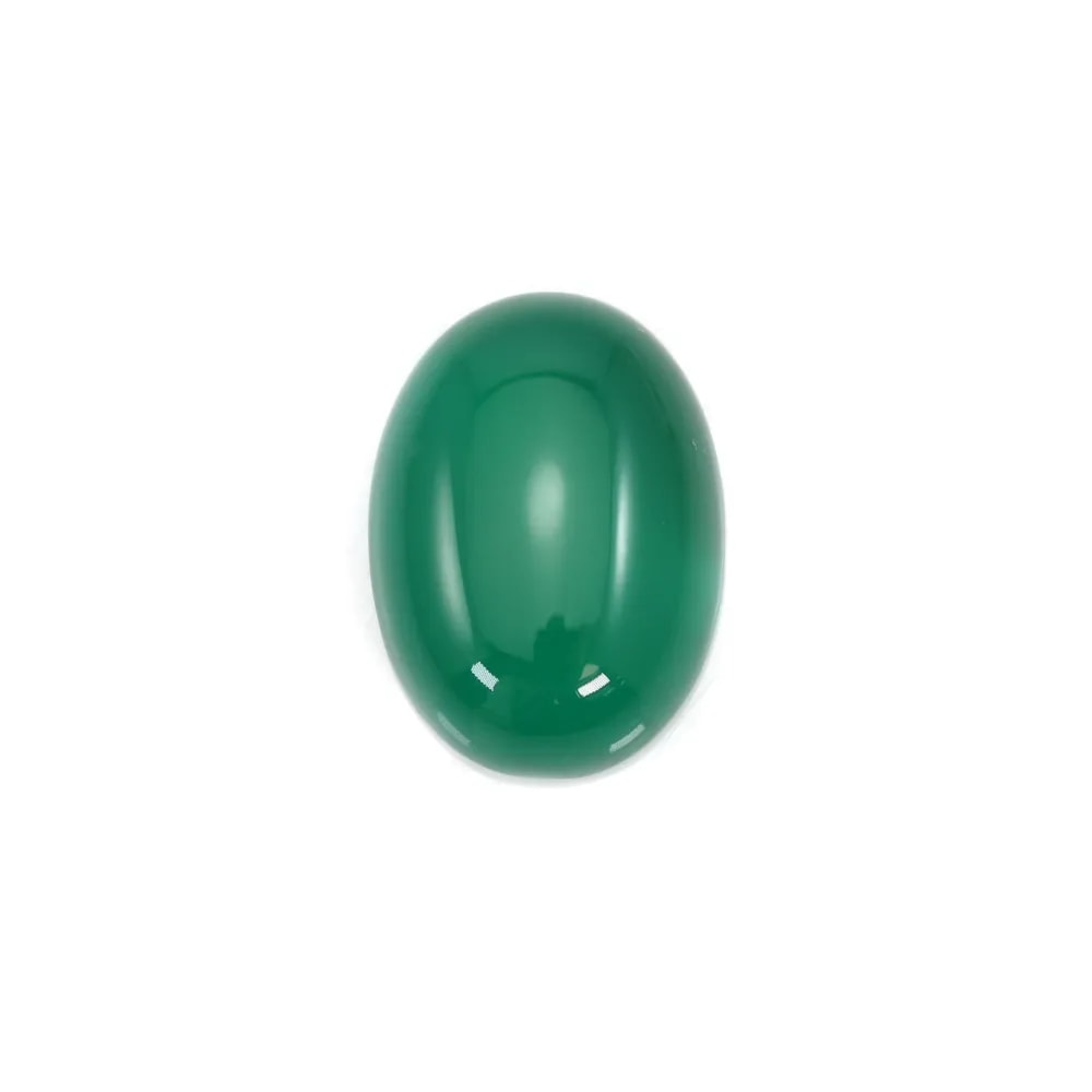 Cabochon agate vert ovale 18x25mm x 1pc