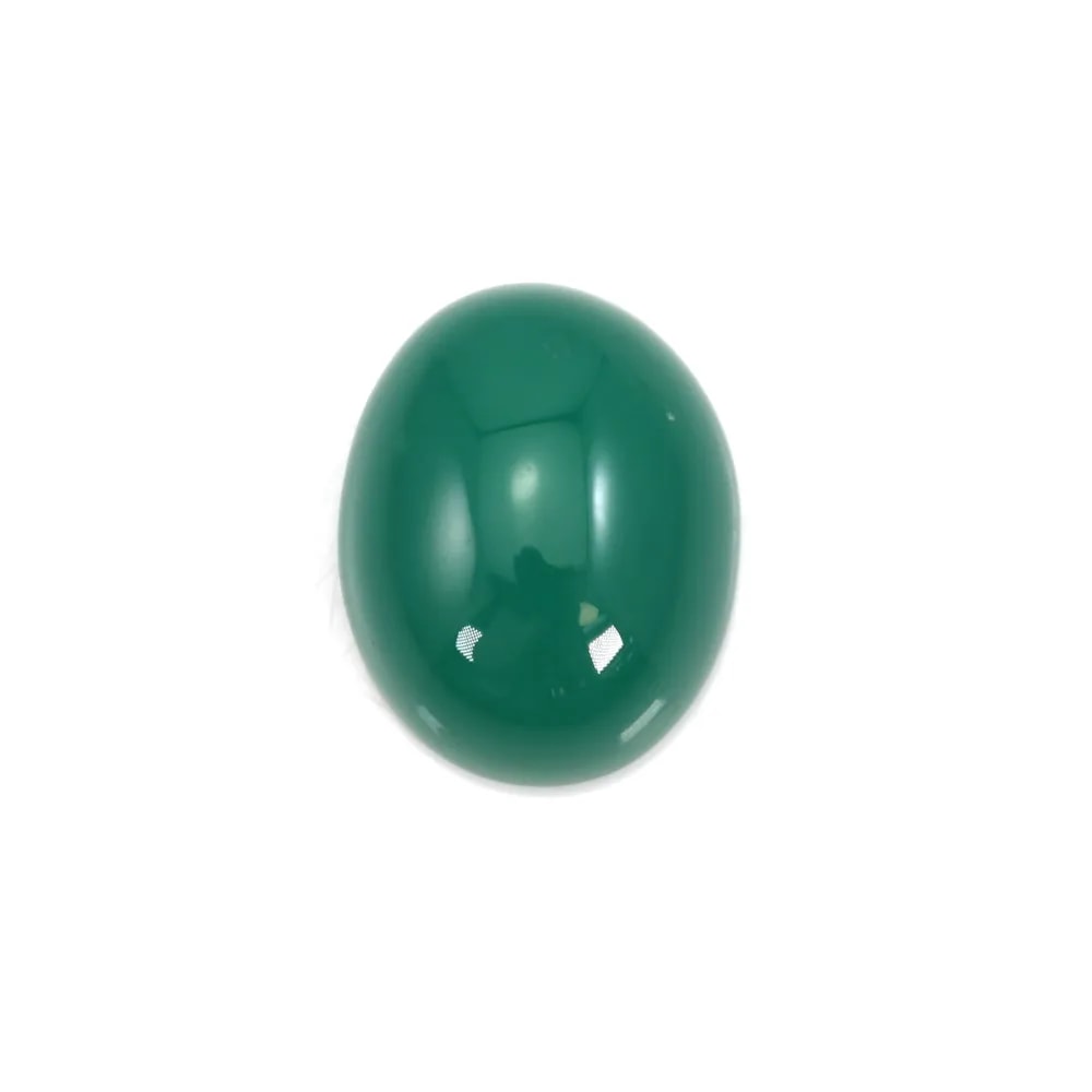 Cabochon Agate Rayé Vert 10x14mm x 1pc