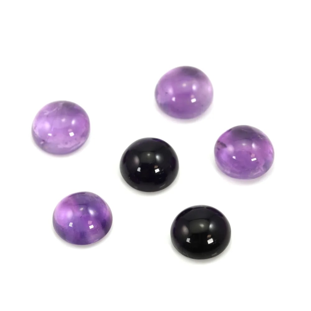 Cabochon amethyste rond 8mm x 1pc