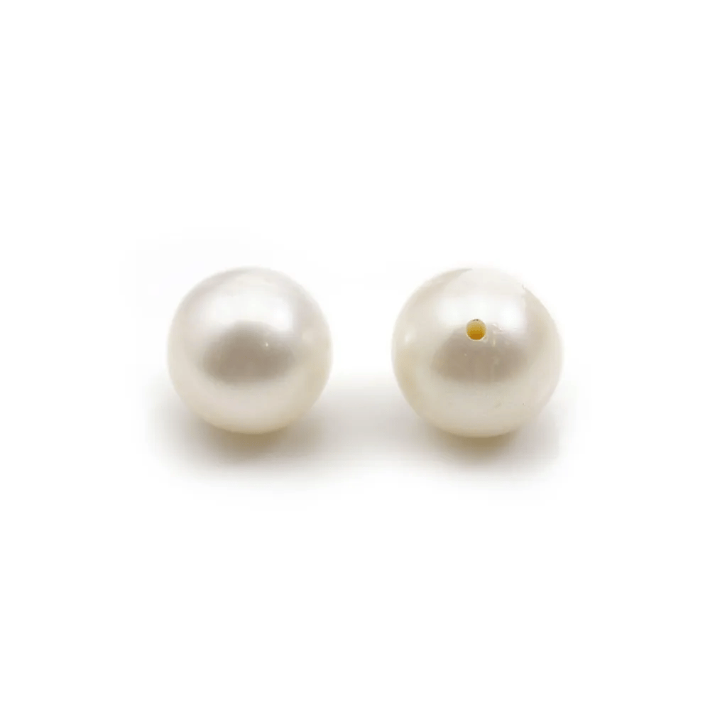Perle de culture d'eau douce, semi-percée, blanche, ronde, 7.5-8mm x 1pc
