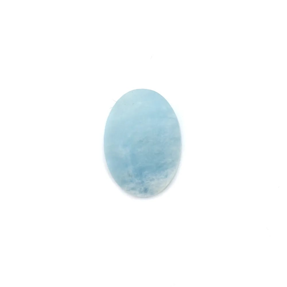 Cabochon d'aigue marine, de forme ovale plat , 10x14mm x 1pc