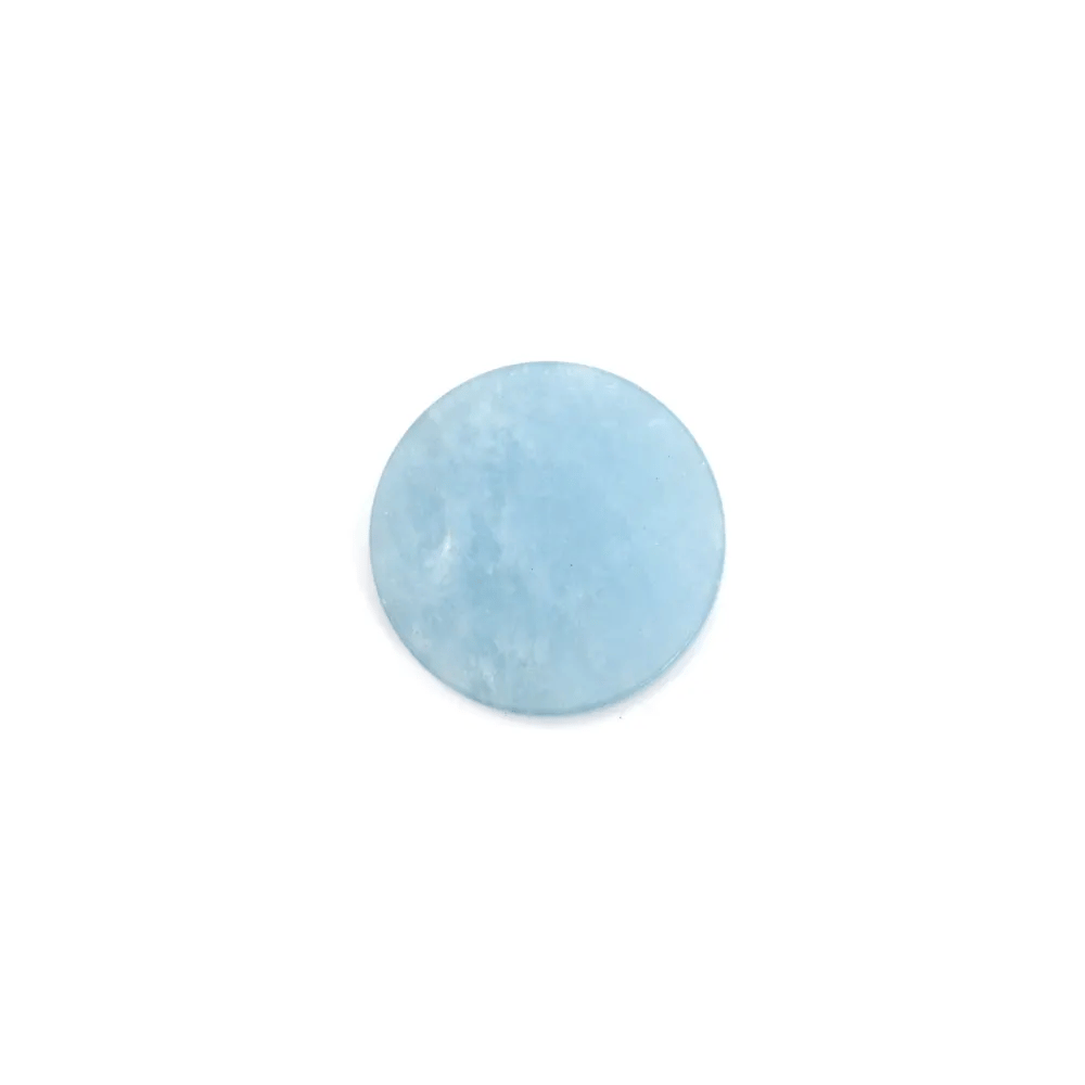 Cabochon d'aigue marine, de forme ronde plat , 10mm x 1pc