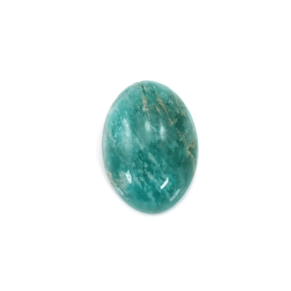 Cabochon Amazonite du Pérou qualité B , de forme ovale, 10x14mm x 1pc